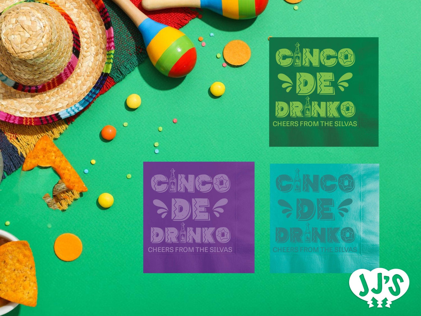 Cheers! Cinco de Drinko Fiesta Custom Napkins - JJ's Party House: Custom Party Favors, Napkins & Cups