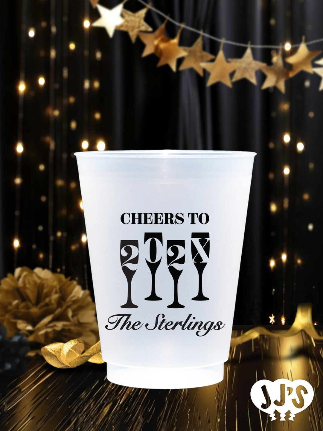 Cheers to 2024 New Year Family Plastic Custom Frosted Cups - JJ's Party House: Birthday, Balloons & Custom Party Favors