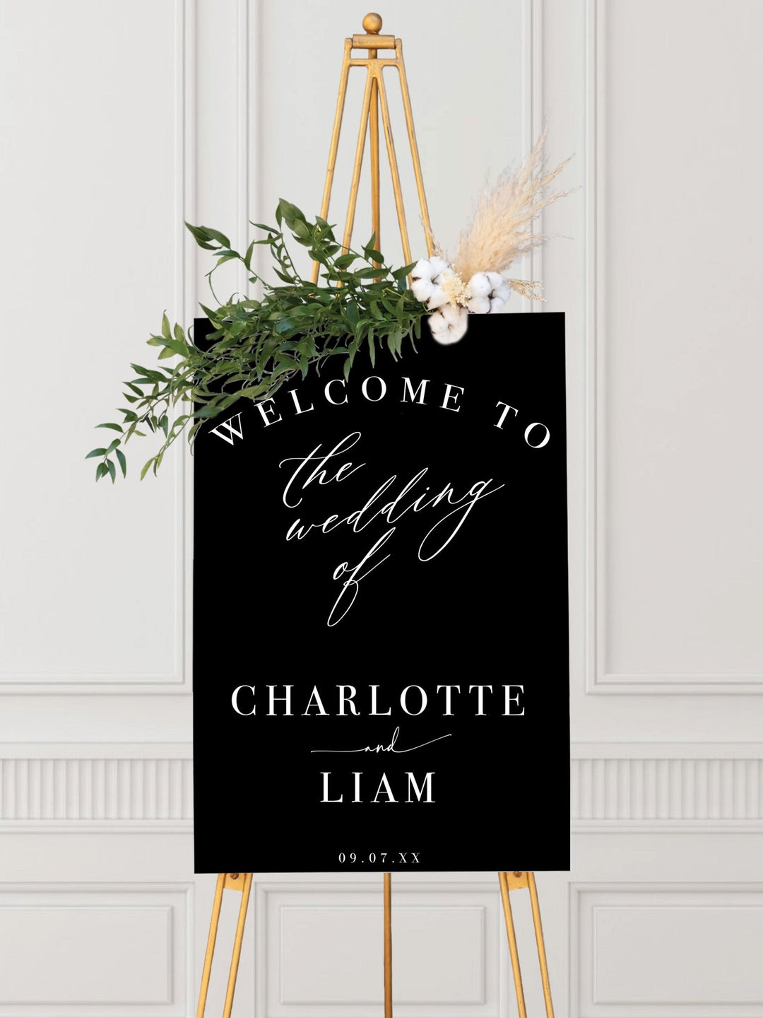 Chic Calligraphy Wedding Welcome Sign - JJ's Party House: Custom Party Favors, Napkins & Cups