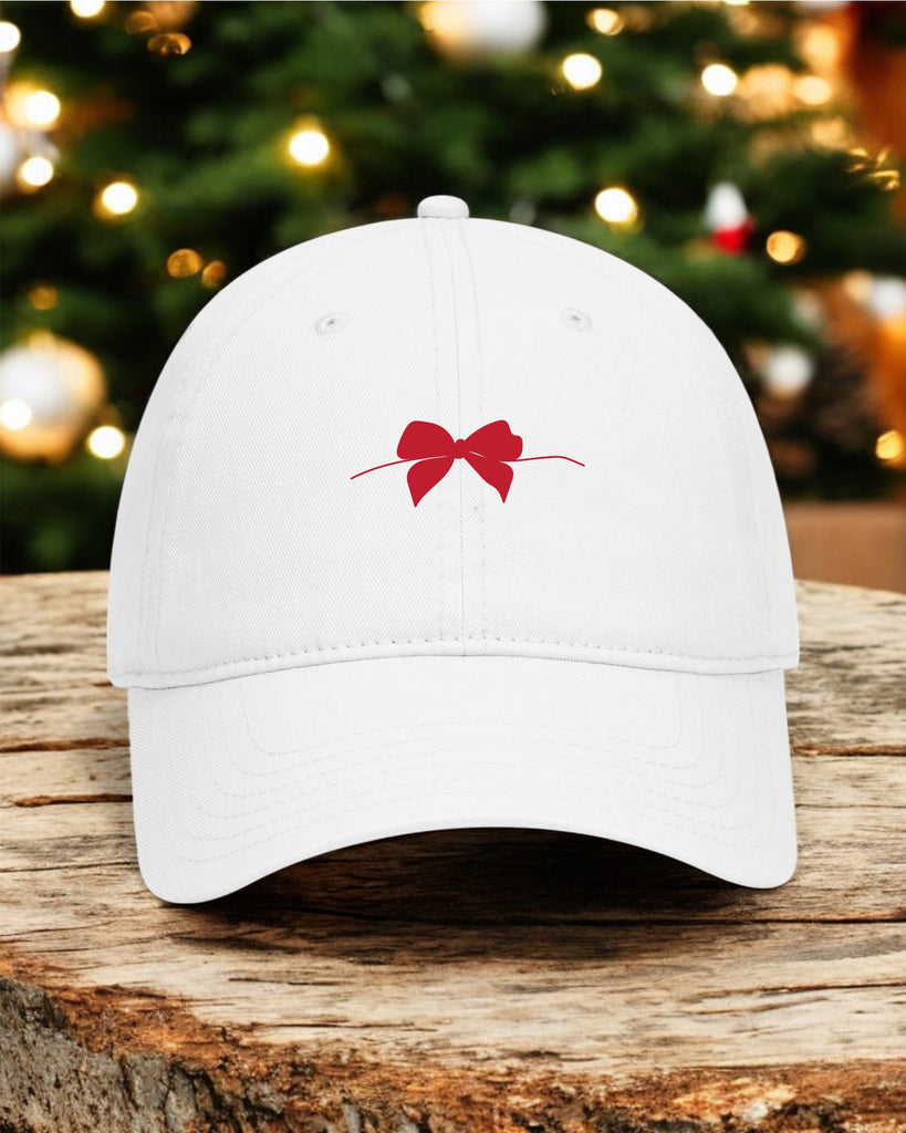 Christmas Bow Custom Embroidered Baseball Cap - JJ's Party House: Birthday, Balloons & Custom Party Favors