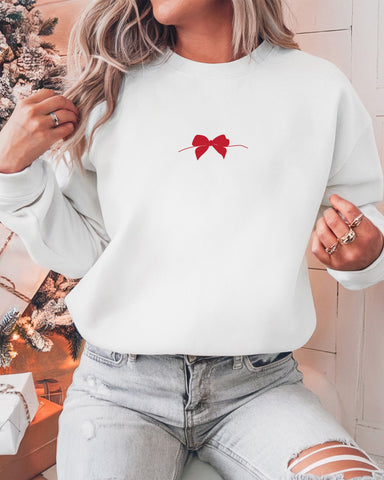 Christmas Bow Embroidered Sweatshirt - JJ's Party House: Birthday, Balloons & Custom Party Favors