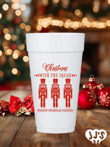 Christmas with the Squad Christmas Custom Foam Cups - JJ's Party House: Birthday, Balloons & Custom Party Favors