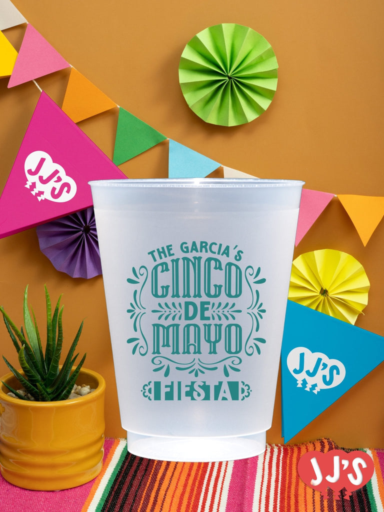 Cinco de Mayo Fiesta Custom Frosted Cups - JJ's Party House: Custom Party Favors, Napkins & Cups