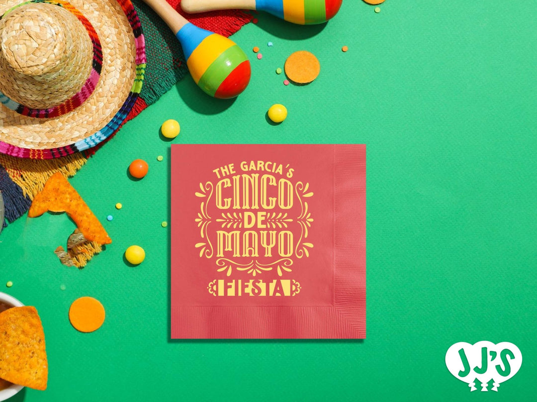 Cinco de Mayo Fiesta Custom Napkins - JJ's Party House: Custom Party Favors, Napkins & Cups