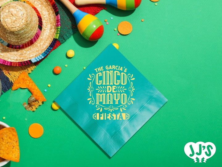 Cinco de Mayo Fiesta Custom Napkins - JJ's Party House: Custom Party Favors, Napkins & Cups