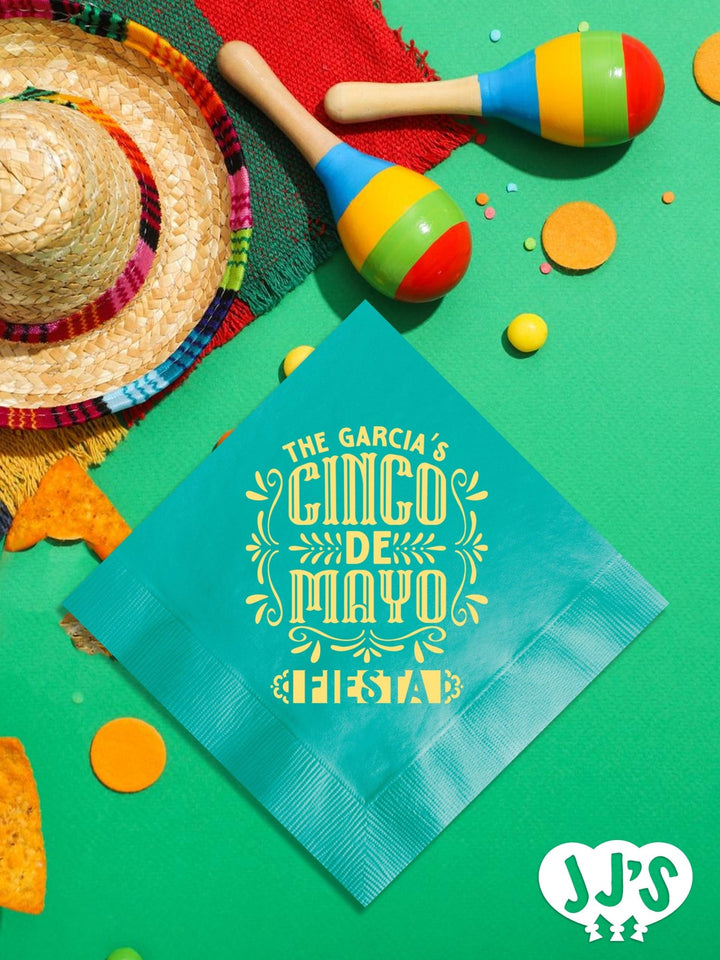 Cinco de Mayo Fiesta Custom Napkins - JJ's Party House: Custom Party Favors, Napkins & Cups