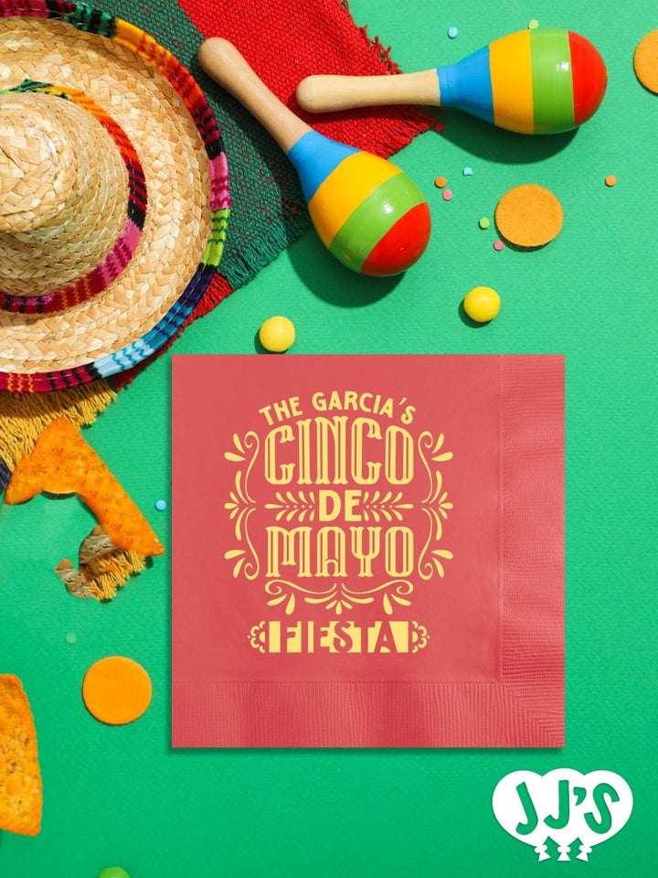 Cinco de Mayo Fiesta Custom Napkins - JJ's Party House: Custom Party Favors, Napkins & Cups