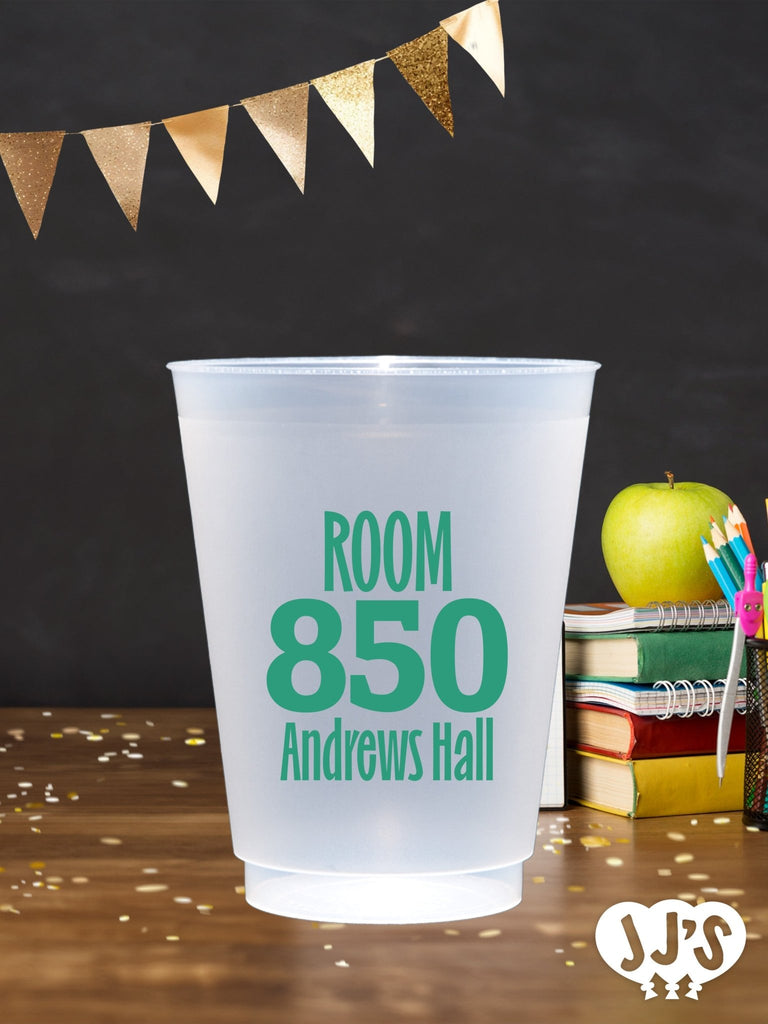 Classic Stacked Dorm Room Custom Frosted Cups - JJ's Party House