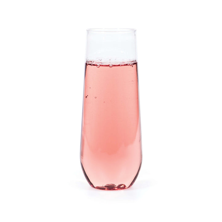 Clear Stemless Champagne Plastic 9oz Glasses 4ct - JJ's Party House McAllen, TX