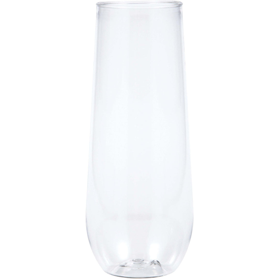 Clear Stemless Champagne Plastic 9oz Glasses 4ct - JJ's Party House McAllen, TX
