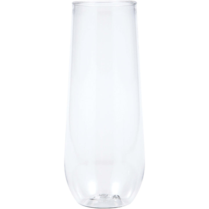 Clear Stemless Champagne Plastic 9oz Glasses 4ct - JJ's Party House McAllen, TX