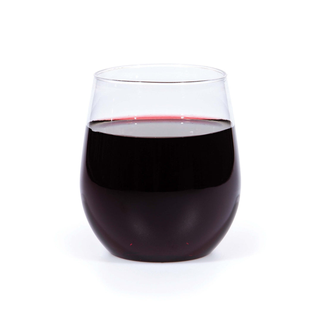 Clear Stemless Wine Plastic 14oz Glasses 4ct - JJ's Party House McAllen, TX