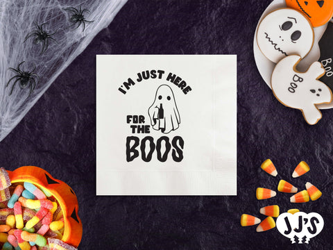 I'm Just Here for the Boos Halloween Personalized Halloween Napkins