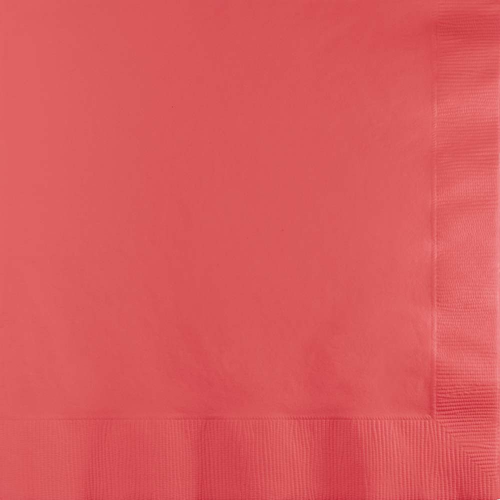 Coral Luncheon Napkins 3Ply 50ct - JJ's Party House McAllen, TX