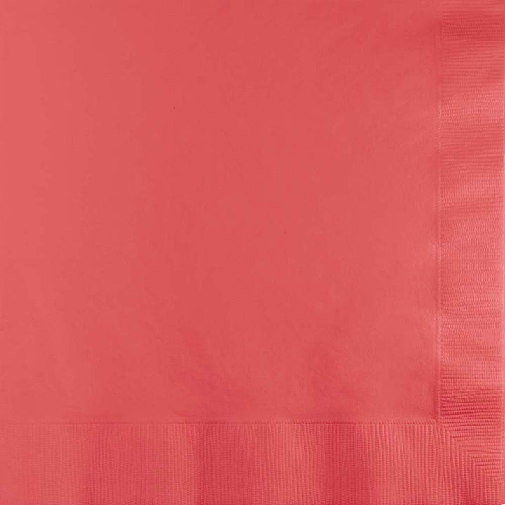 Coral Luncheon Napkins 3Ply 50ct - JJ's Party House McAllen, TX