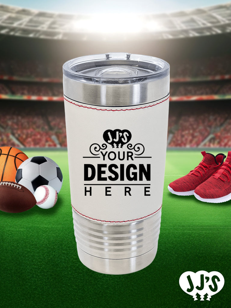 Custom Baseball Leather Sports 20oz Tumbler - JJ's Party House