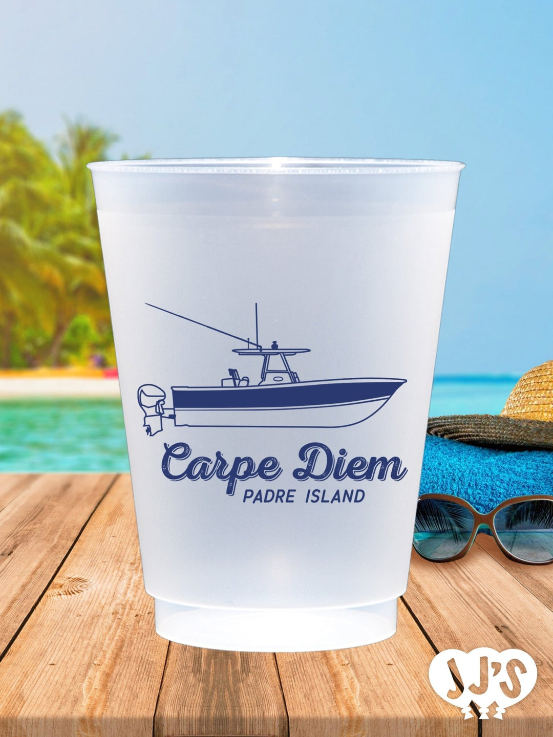 Custom Boat Design Frosted Cups - JJ's Party House