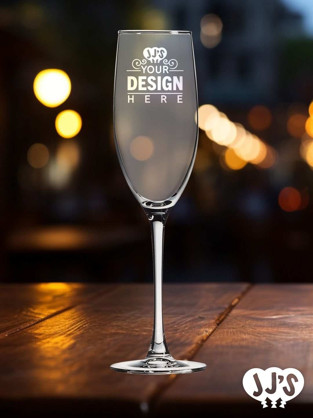 Custom Champagne Glass 8.5oz - JJ's Party House McAllen, TX