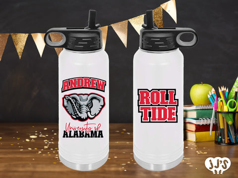 Custom College and High School Team, Tailgate Gift, Graduation Gift, Custom Personalized Full Color Water Bottle - JJ's Party House: Birthday, Balloons & Custom Party Favors