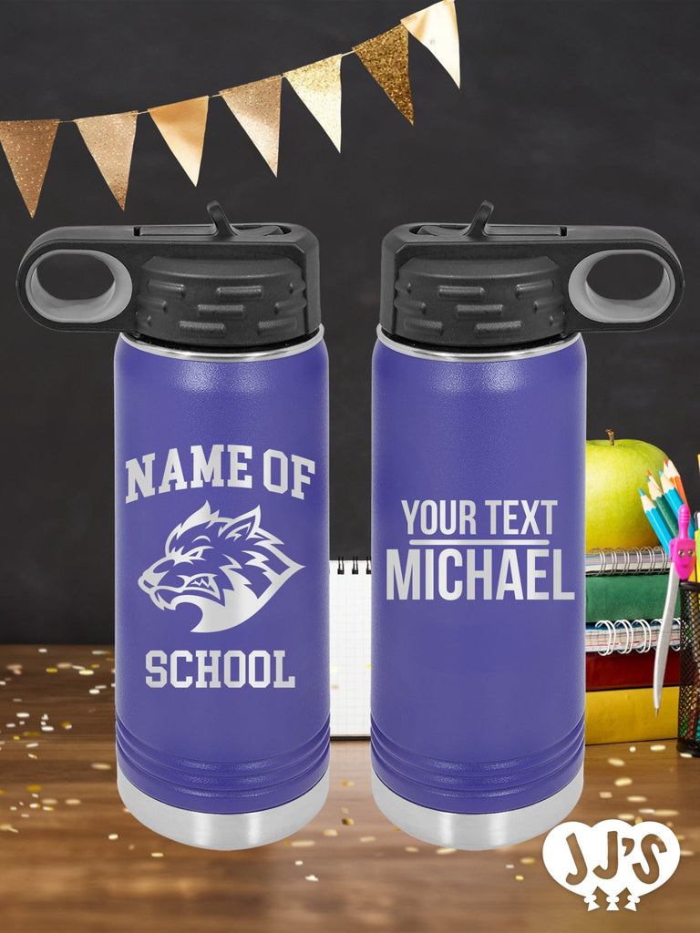 Custom College, Team, Tailgate Gift, Graduation Gift, Custom Personalized Engraved Water Bottle - JJ's Party House: Birthday, Balloons & Custom Party Favors