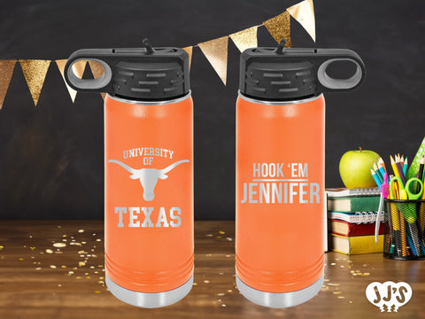 Custom College, Team, Tailgate Gift, Graduation Gift, Custom Personalized Engraved Water Bottle - JJ's Party House: Birthday, Balloons & Custom Party Favors