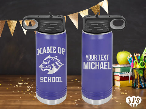 Custom College, Team, Tailgate Gift, Graduation Gift, Custom Personalized Engraved Water Bottle - JJ's Party House: Birthday, Balloons & Custom Party Favors