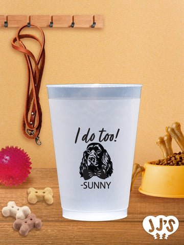 Custom Dog Frosted Wedding Cups: Cheers Pet Dog Wedding Cups - JJ's Party House: Custom Party Favors, Napkins & Cups
