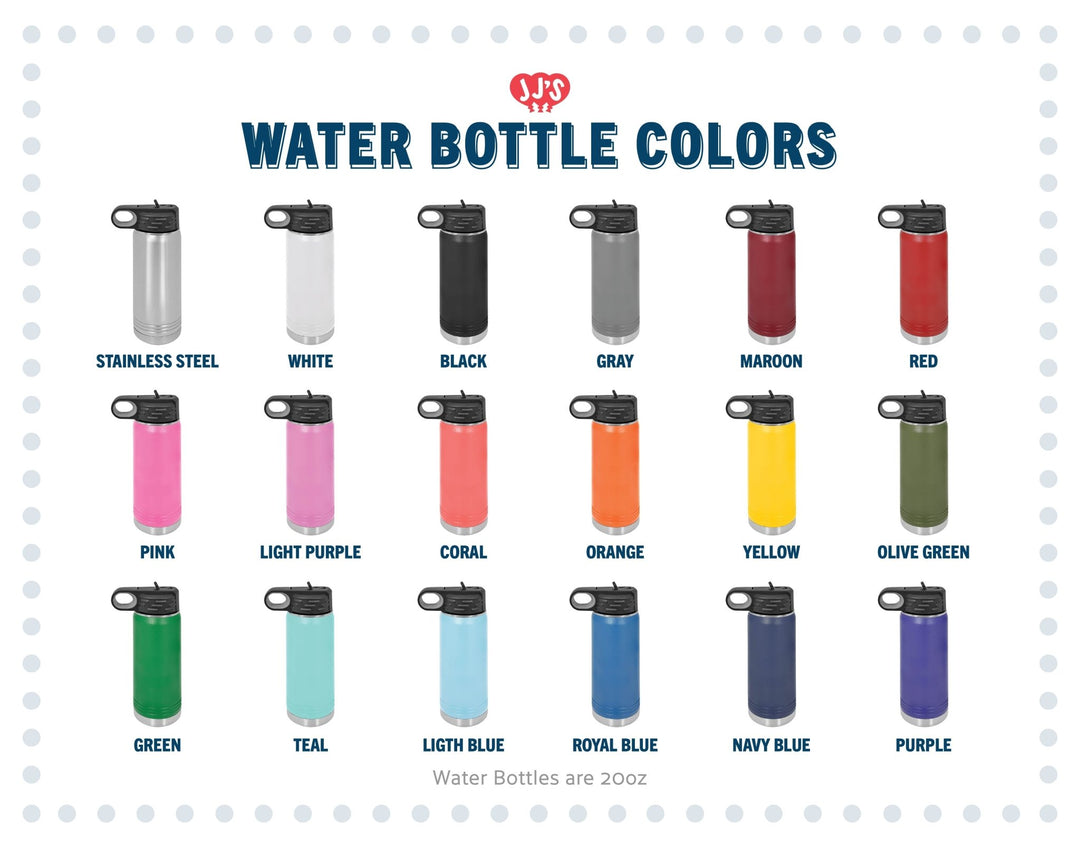 Custom Engraved Football Team Water Bottle - Personalized Logo - JJ's Party House