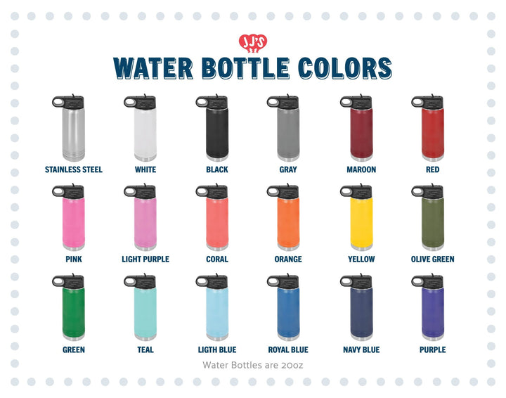 Custom Engraved Football Team Water Bottle - Personalized Logo - JJ's Party House