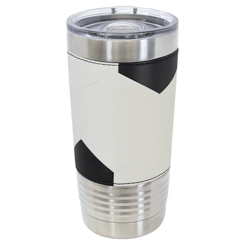 Custom Engraved Soccer Leather Tumbler - JJ's Party House: Custom Party Favors, Napkins & Cups