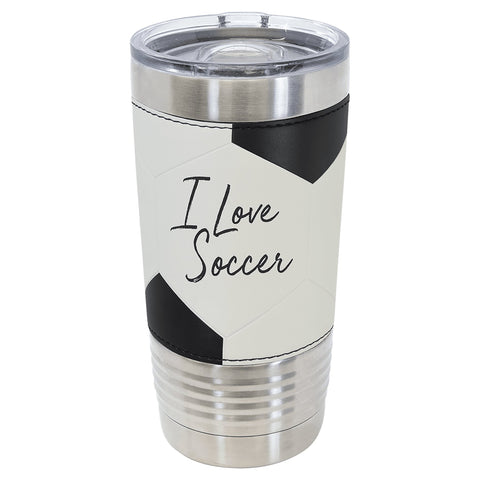 Custom Engraved Soccer Leather Tumbler - JJ's Party House: Custom Party Favors, Napkins & Cups