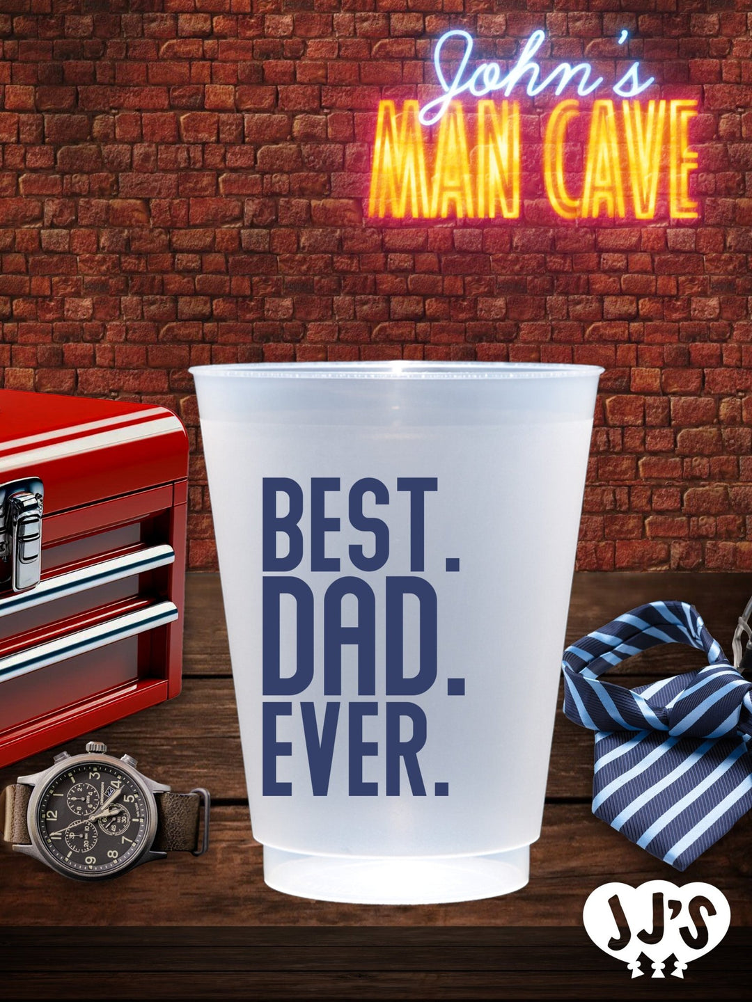 Custom Fathers Day Cups - Best Dad Ever Custom Frosted Cups - JJ's Party House: Custom Party Favors, Napkins & Cups