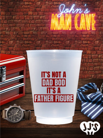 Custom Fathers Day Cups - Dad Bod Father Figure Custom Frosted Cups - JJ's Party House: Custom Party Favors, Napkins & Cups