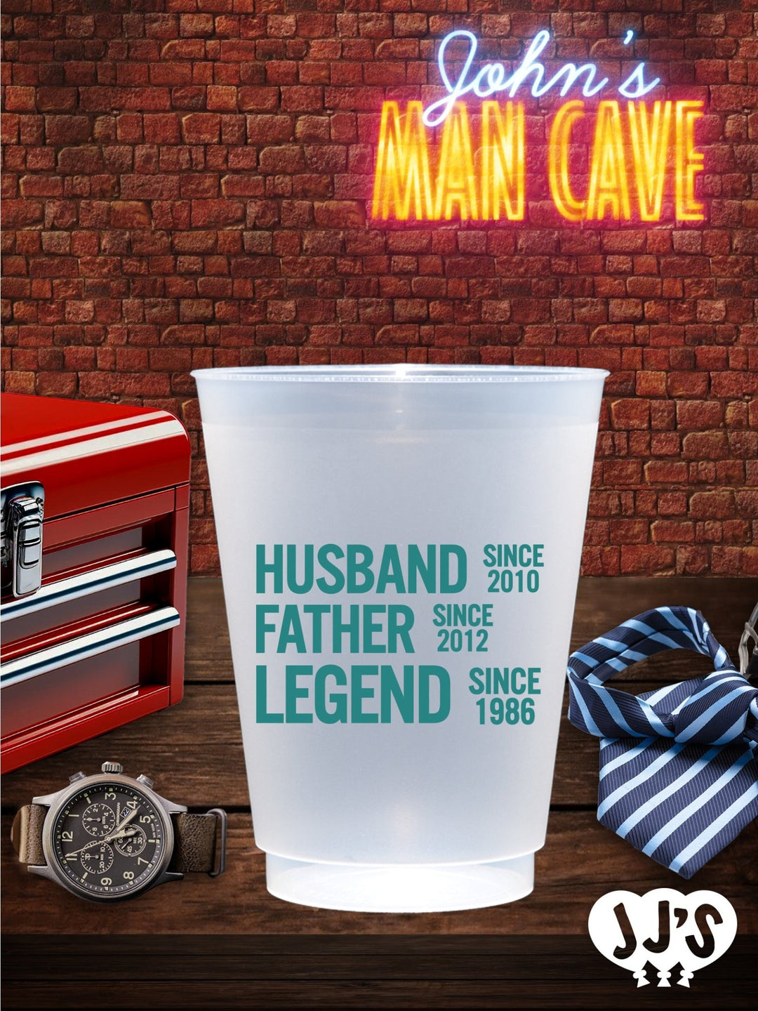 Custom Fathers Day Cups - Husband Father Legend Custom Frosted Cups - JJ's Party House: Custom Party Favors, Napkins & Cups