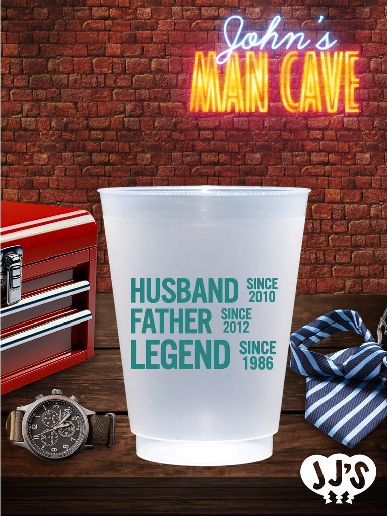 Custom Fathers Day Cups - Husband Father Legend Custom Frosted Cups - JJ's Party House: Custom Party Favors, Napkins & Cups
