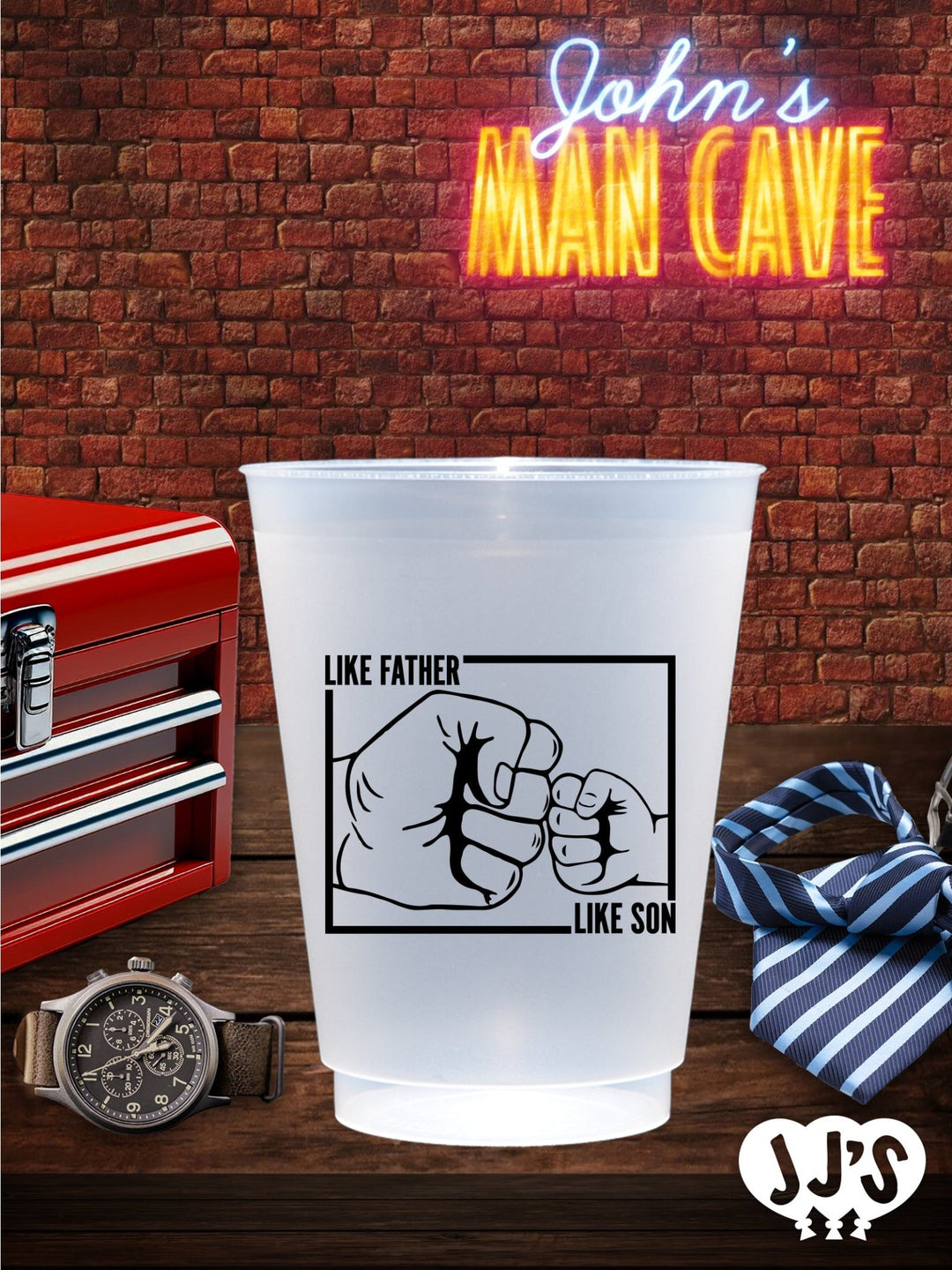 Custom Fathers Day Cups - Like Father Like Son Custom Frosted Cups - JJ's Party House: Custom Party Favors, Napkins & Cups