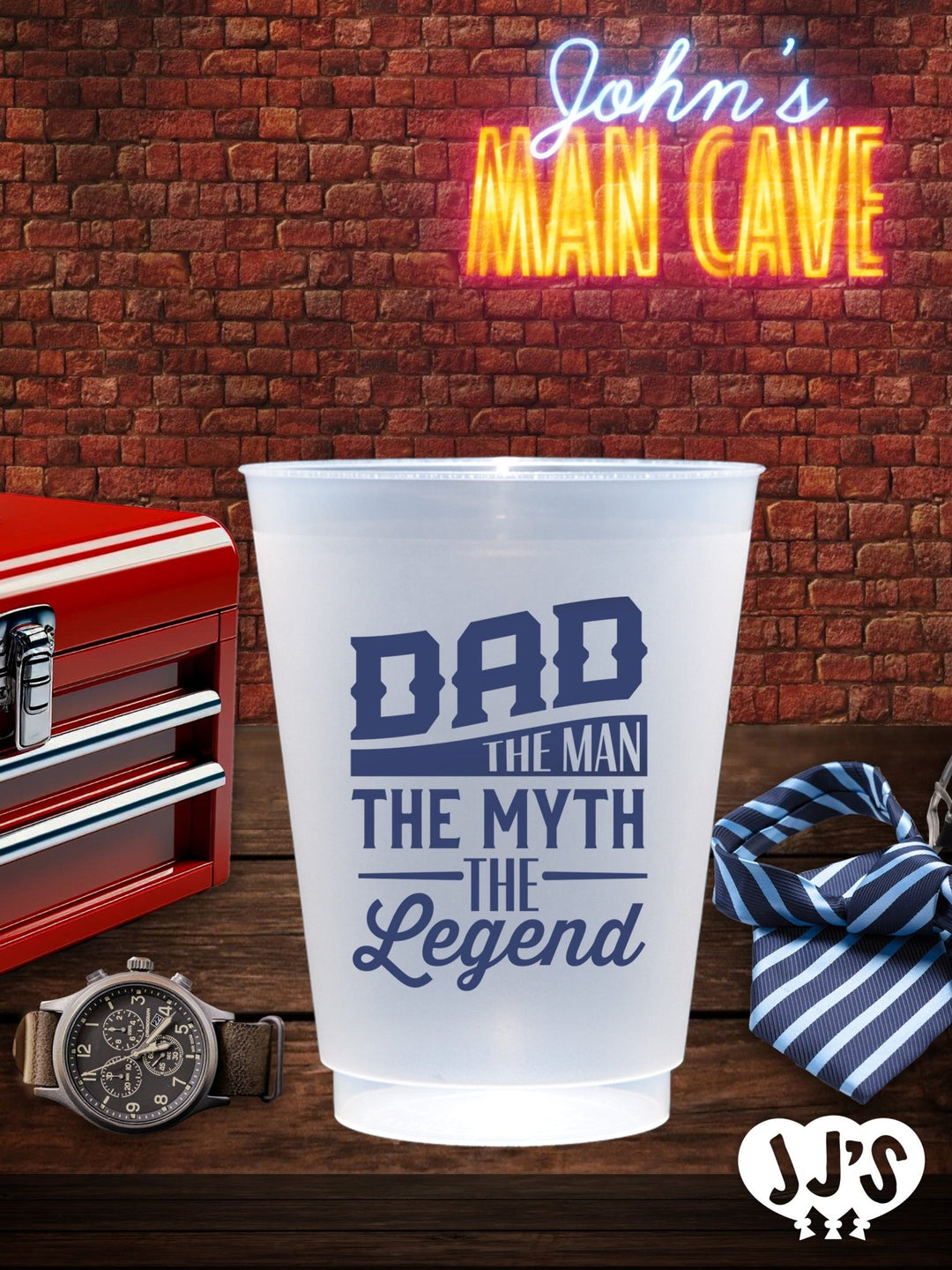 Custom Fathers Day Cups - The Man The Myth The Legend Custom Frosted Cups - JJ's Party House: Custom Party Favors, Napkins & Cups