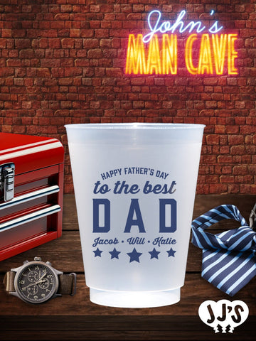 Custom Fathers Day Cups - To the Best Day: Happy Father's Day Frosted Cups - JJ's Party House: Custom Party Favors, Napkins & Cups