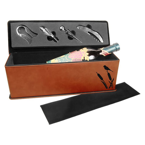 Custom Leatherette Wine Box and Tool Set - JJ's Party House: Birthday, Balloons & Custom Party Favors