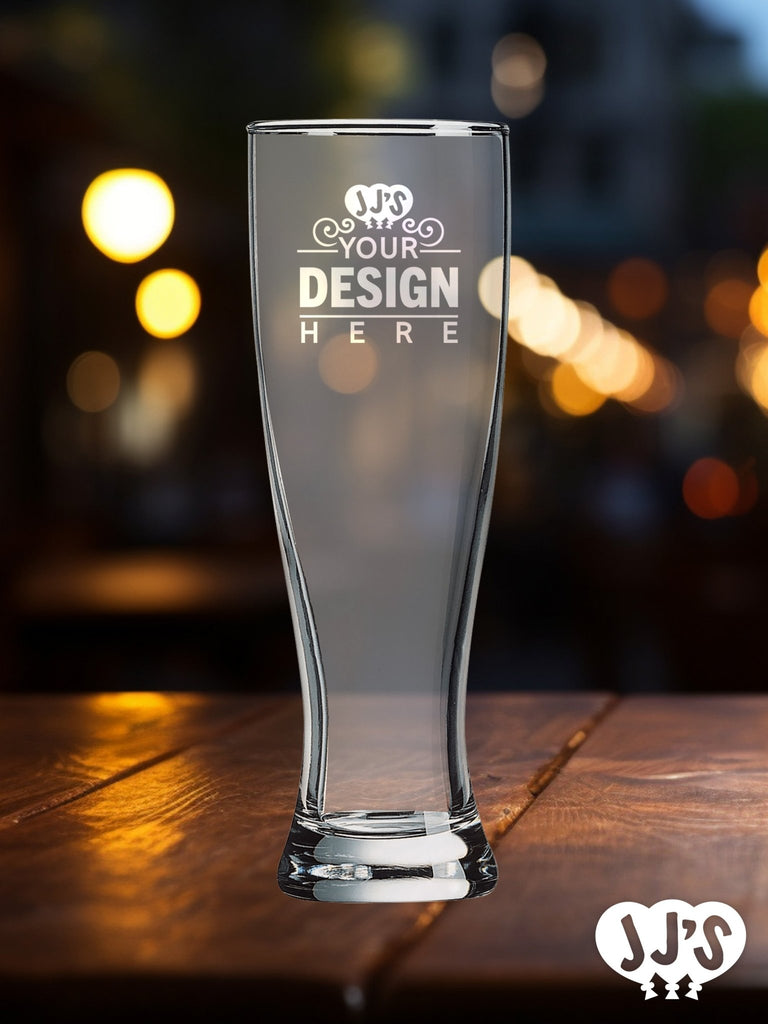 Custom Pilsner Beer Glass 16oz - JJ's Party House McAllen, TX