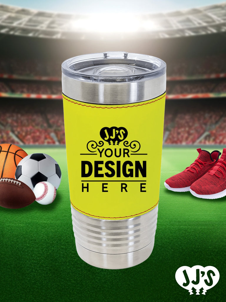 Custom Softball Leather Sports 20oz Tumbler - JJ's Party House