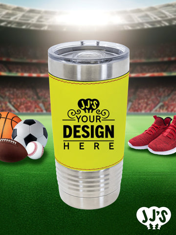 Custom Softball Leather Sports 20oz Tumbler - JJ's Party House