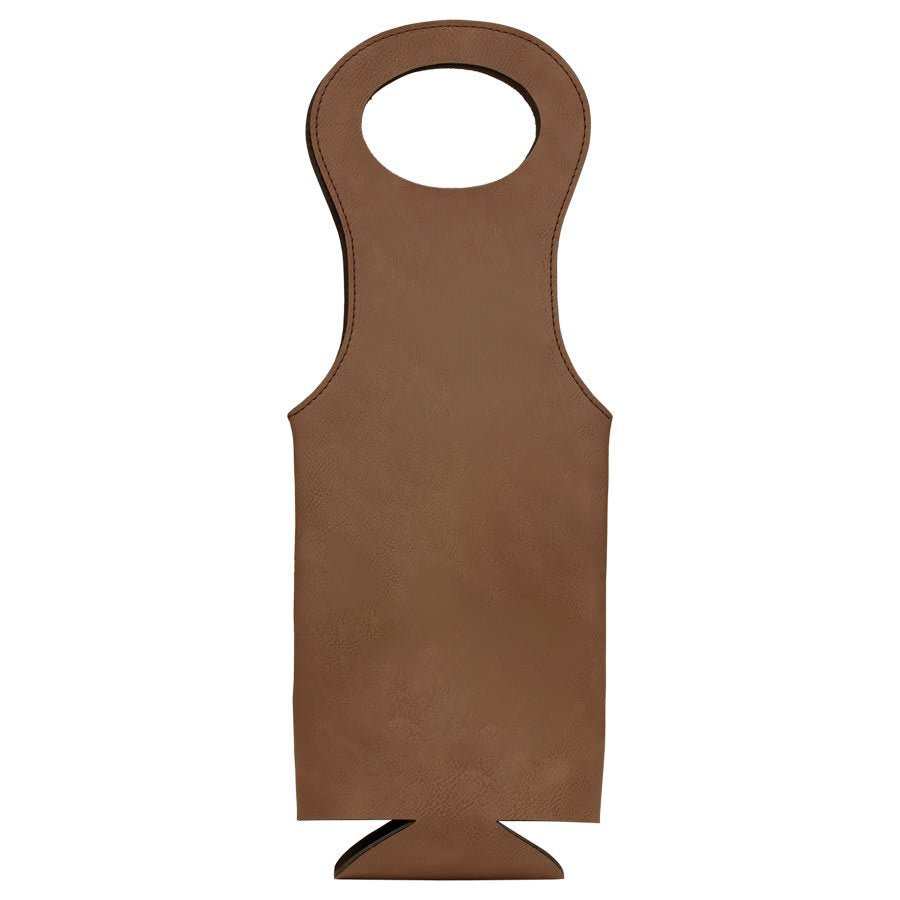 Dark Brown Laserable Leatherette Wine Bag - JJ's Party House McAllen, TX