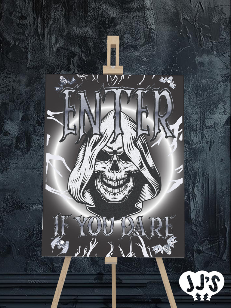 Enter If You Dare Halloween Party Welcome Sign