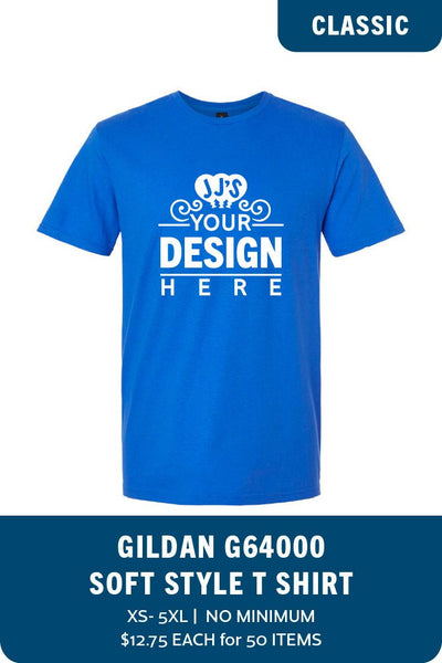 Design Your Own Gildan G640 SoftStyle Tshirt - JJ's Party House: Birthday,Balloons,Favors,Gifts