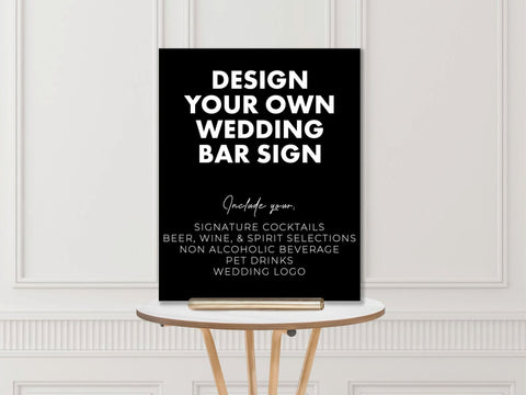 Design Your Own Wedding Bar Sign - JJ's Party House: Custom Party Favors, Napkins & Cups