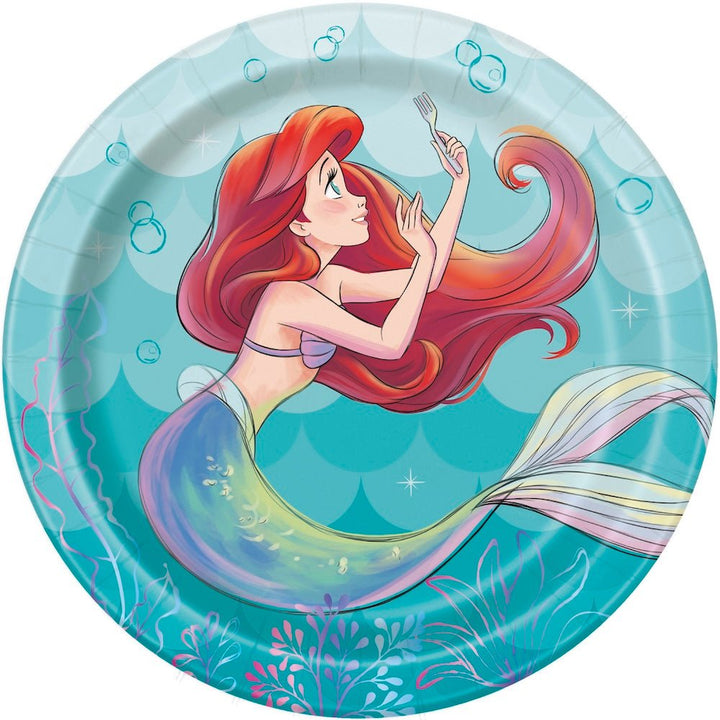 Disney's Ariel 7" Dessert Plates, 8ct - JJ's Party House: Birthday,Balloons,Favors,Gifts