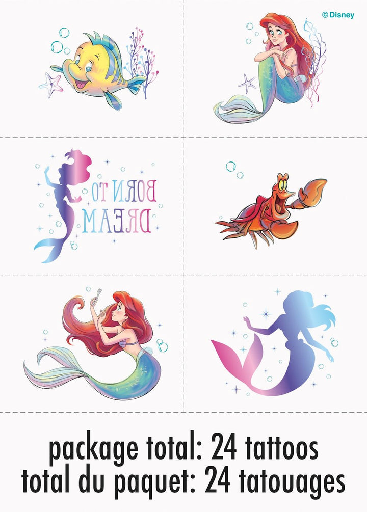 Disney's Ariel Tattoo Sheets, 24pc - JJ's Party House: Birthday,Balloons,Favors,Gifts