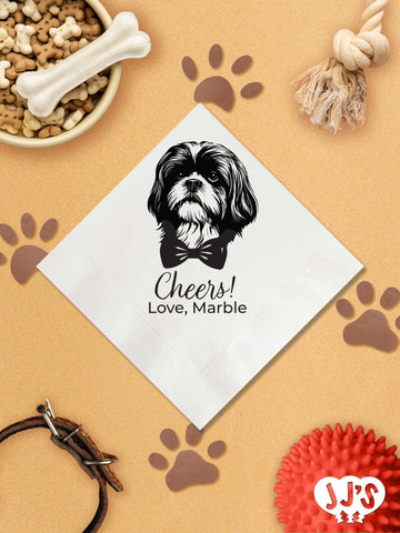 Dog Cocktail Napkins: Cheers, Love Dog Napkins - JJ's Party House: Custom Party Favors, Napkins & Cups