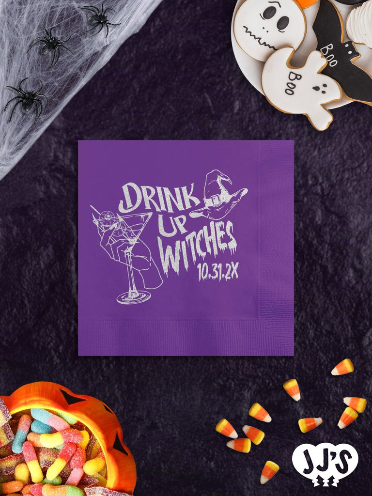 Drink Up Witches Personalized Halloween Napkins - JJ's Party House: Birthday, Balloons & Custom Party Favors